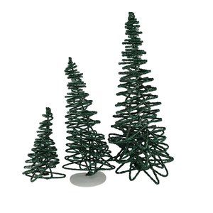 Department 56 Accessory Frosted Zig Zag Trees Set Of 3 Resin Snow Village 52507